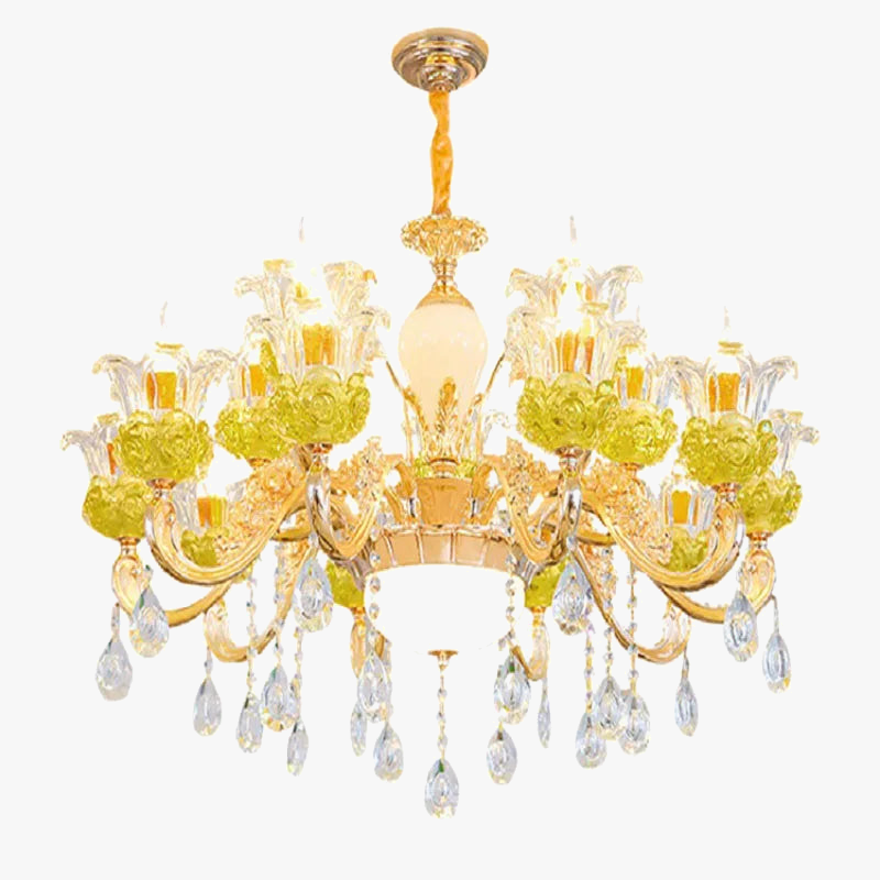 lustre en cristal européen éclairage de luxe pour décoration intérieur