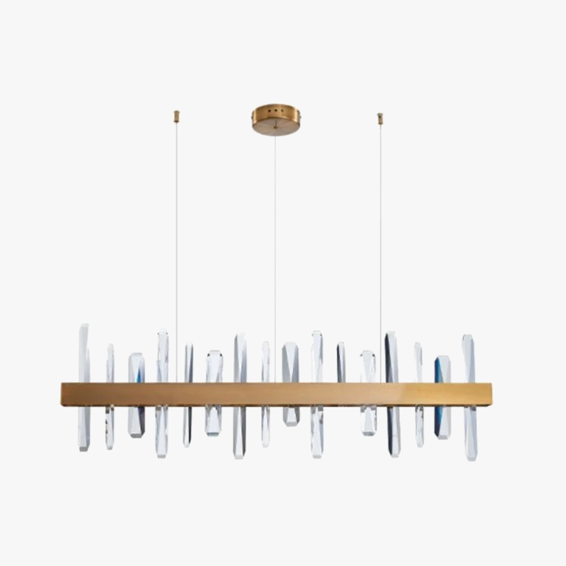 lustre en cristal k9 design art déco avec éclairage led