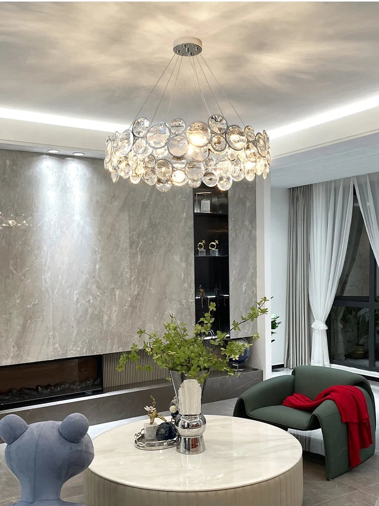 lustre en cristal k9 moderne pour décoration intérieure élégante