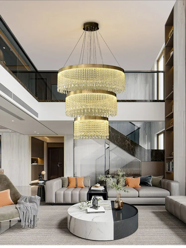 lustre en cristal led design moderne pour décoration intérieure