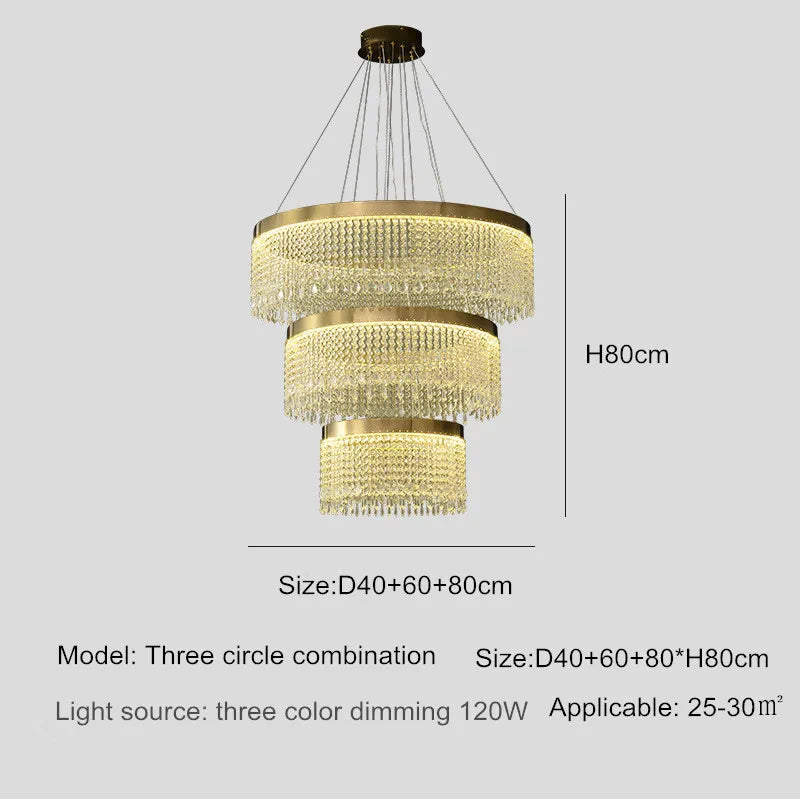 lustre en cristal led design moderne pour décoration intérieure