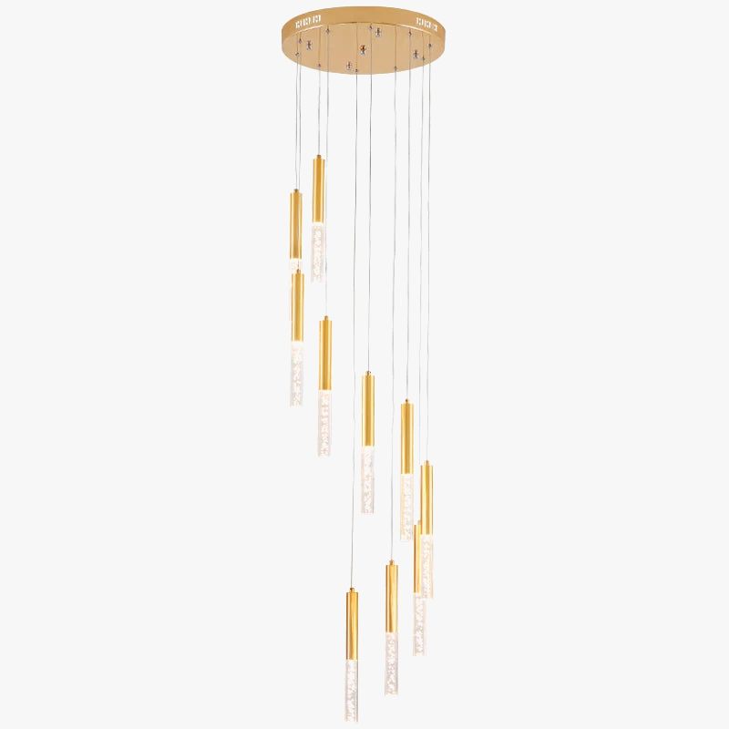 lustre en cristal led pour escalier moderne éclairage décoratif élégant