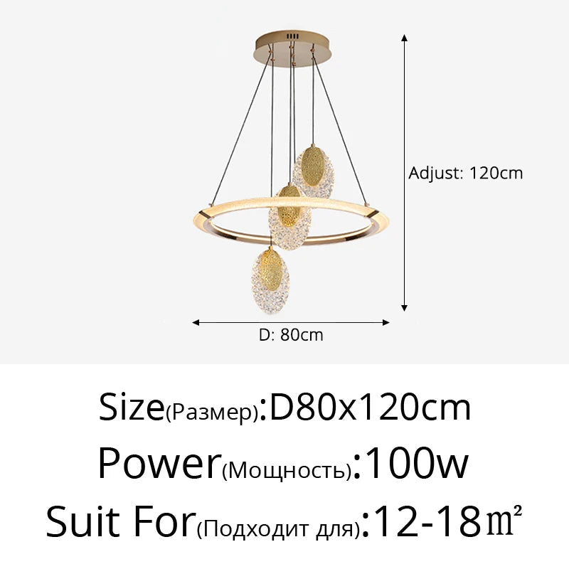 lustre en cristal lumineux moderne pour décoration intérieure élégante