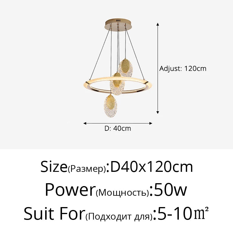 lustre en cristal lumineux moderne pour décoration intérieure élégante