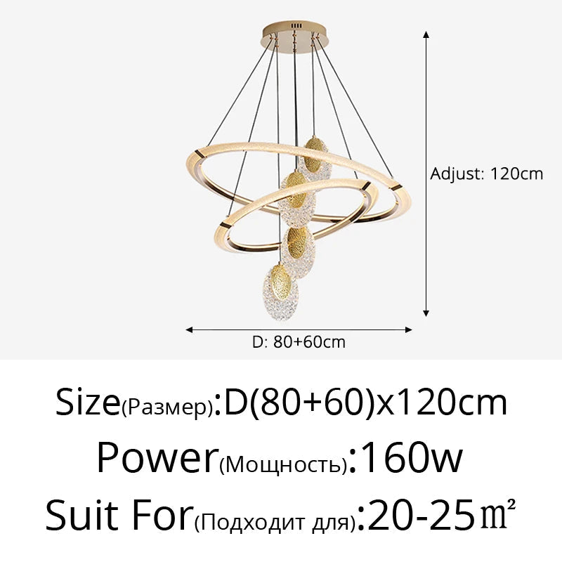 lustre en cristal lumineux moderne pour décoration intérieure élégante