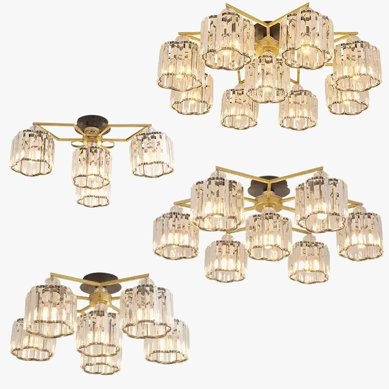 lustre en cristal luxe nordique éclairage métal chromé verre transparent