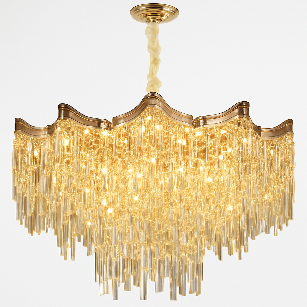 lustre en cristal moderne à 7 niveaux pour décoration intérieure