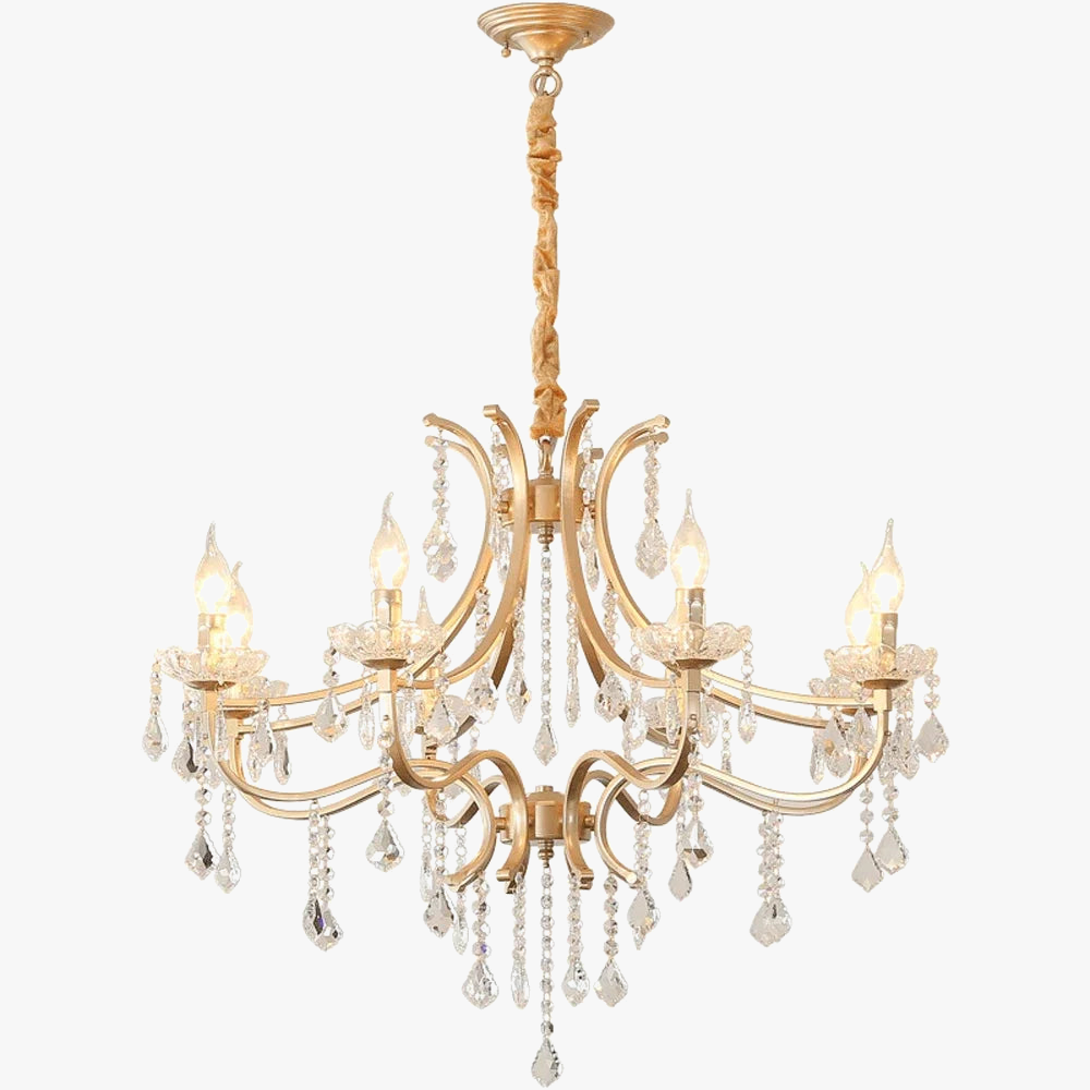 lustre en cristal moderne avec éclairage LED élégant