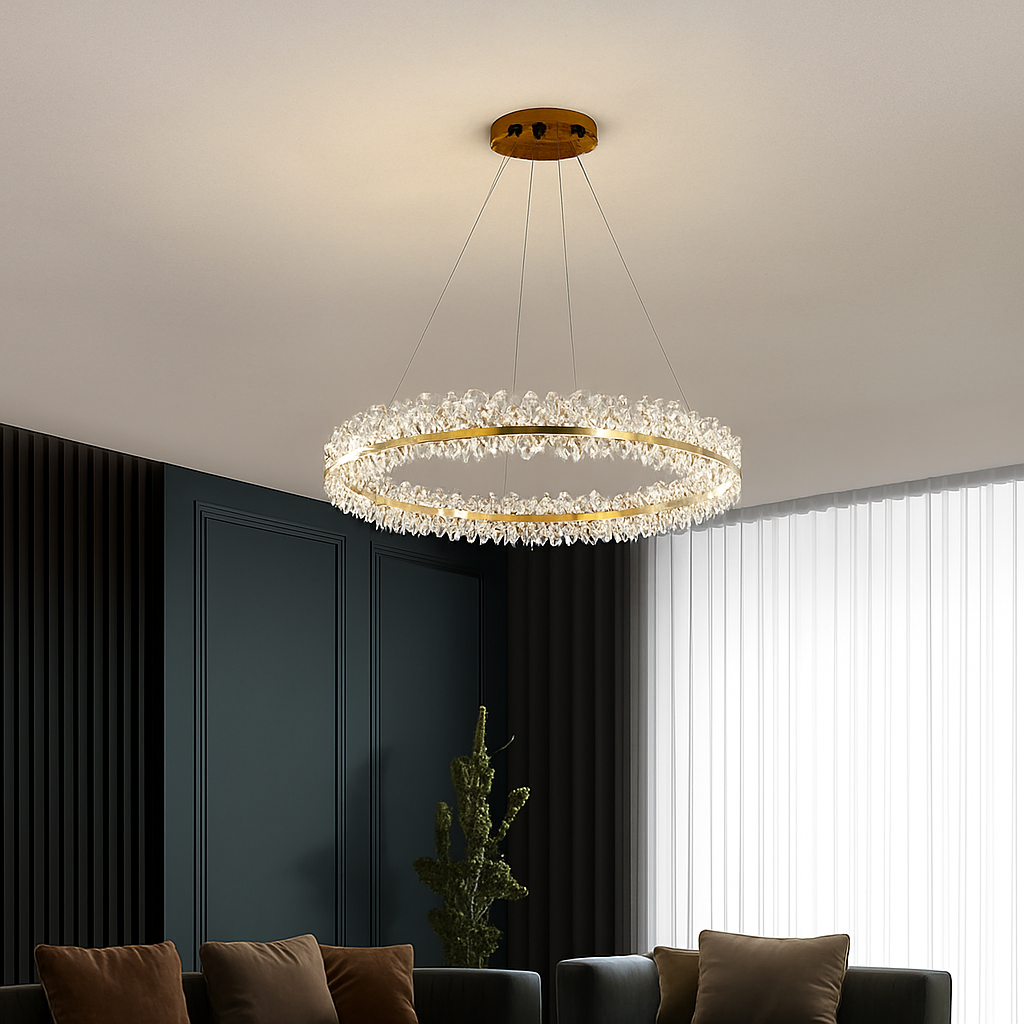 lustre en cristal moderne design créatif lumineux pour intérieur élégant