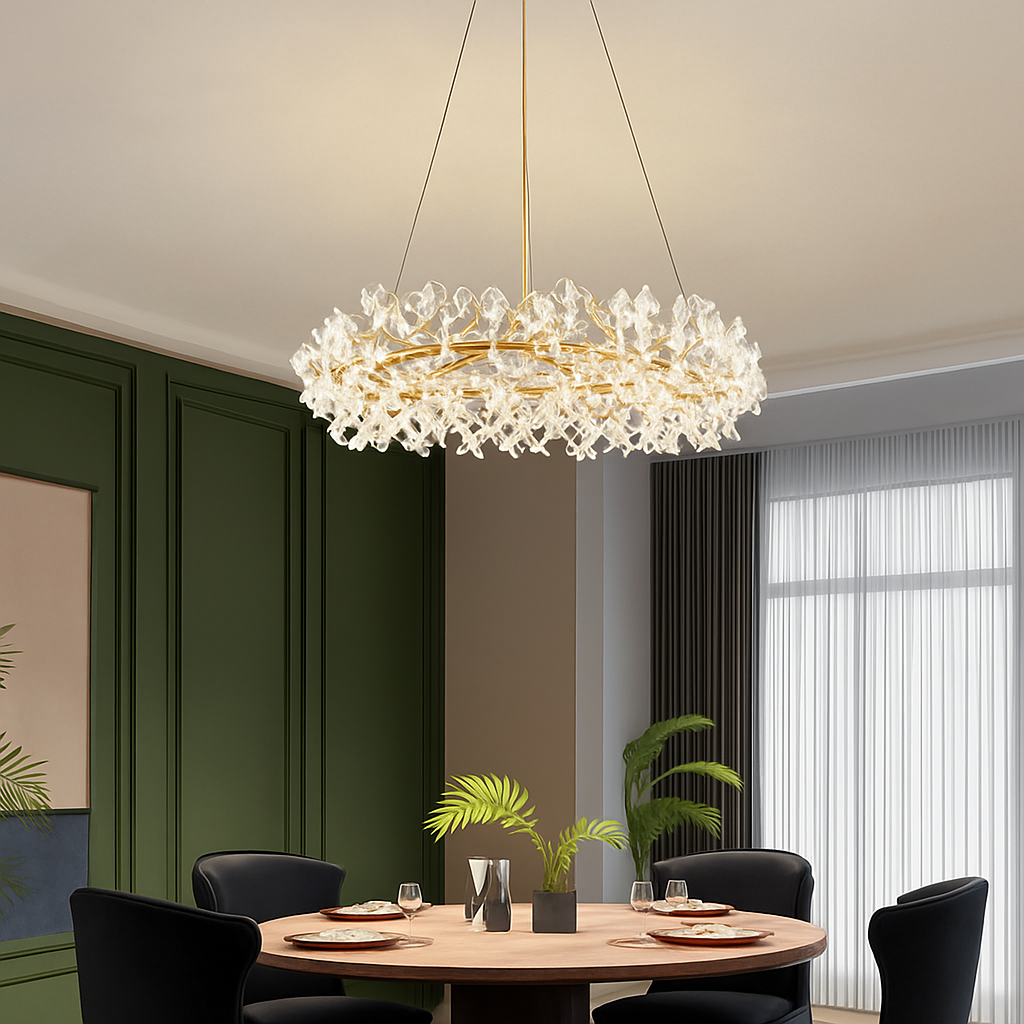 lustre en cristal moderne design créatif lumineux pour intérieur élégant