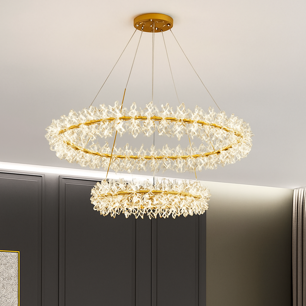 lustre en cristal moderne design créatif lumineux pour intérieur élégant