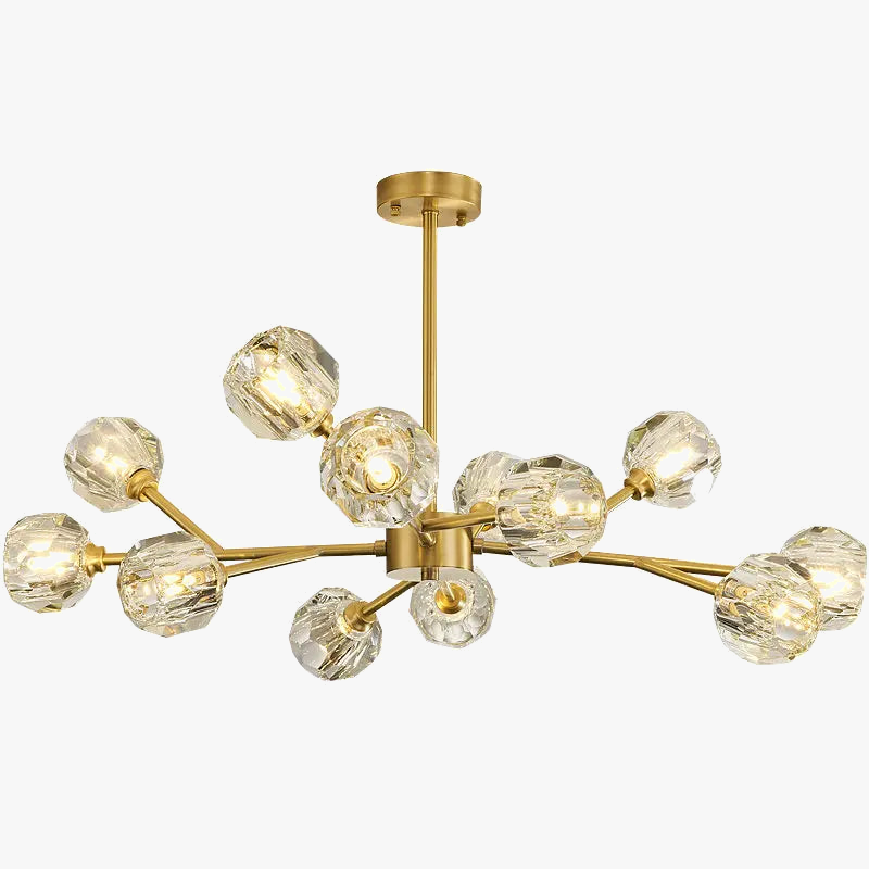 lustre en cristal moderne en cuivre pour un éclairage raffiné