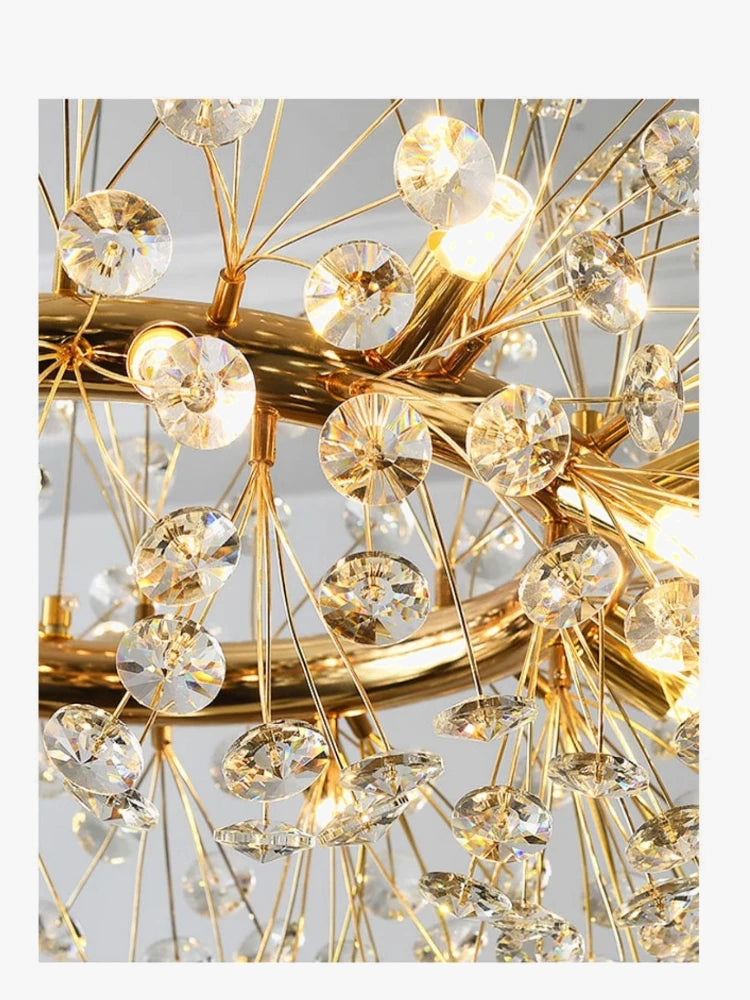 lustre en cristal moderne en forme de pissenlit créatif et atmosphérique