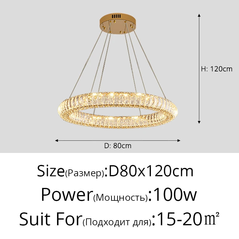 lustre en cristal moderne lumineux pour intérieur élégant