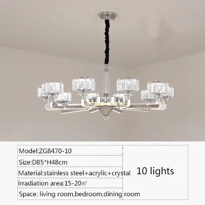 lustre en cristal moderne luxe pour décoration intérieure élégante