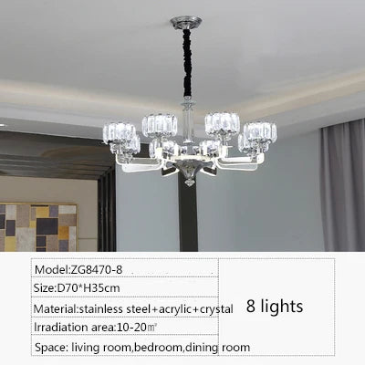 lustre en cristal moderne luxe pour décoration intérieure élégante