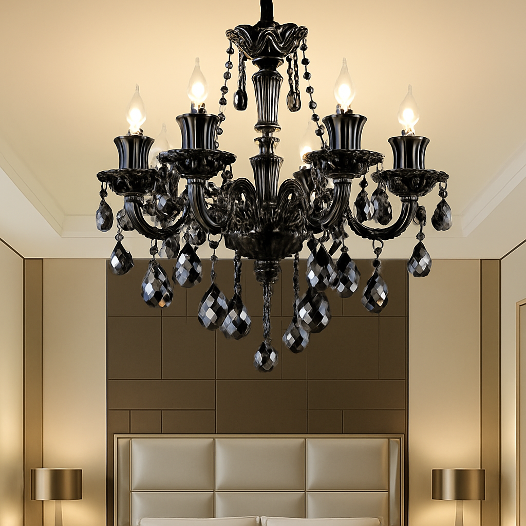 lustre en cristal moderne pour éclairage d'ambiance élégante