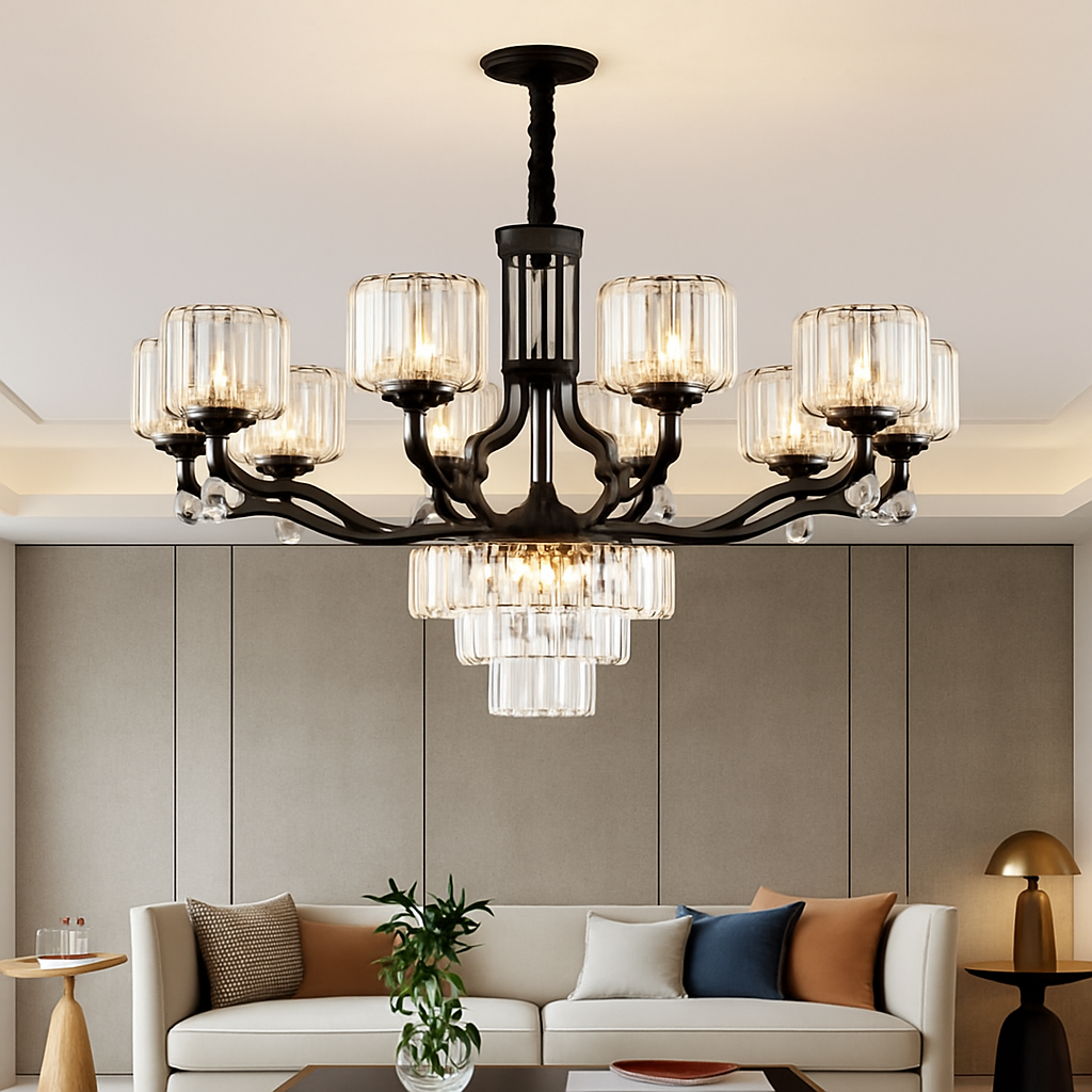 lustre en cristal moderne pour éclairage intérieur élégant
