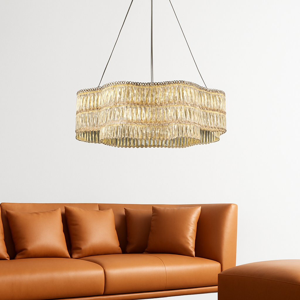 lustre en cristal moderne pour éclairage intérieur élégant