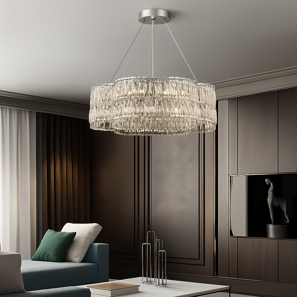 lustre en cristal moderne pour éclairage intérieur élégant