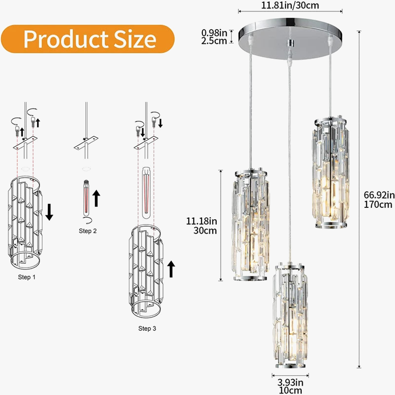 lustre en cristal moderne pour éclairage intérieur élégant