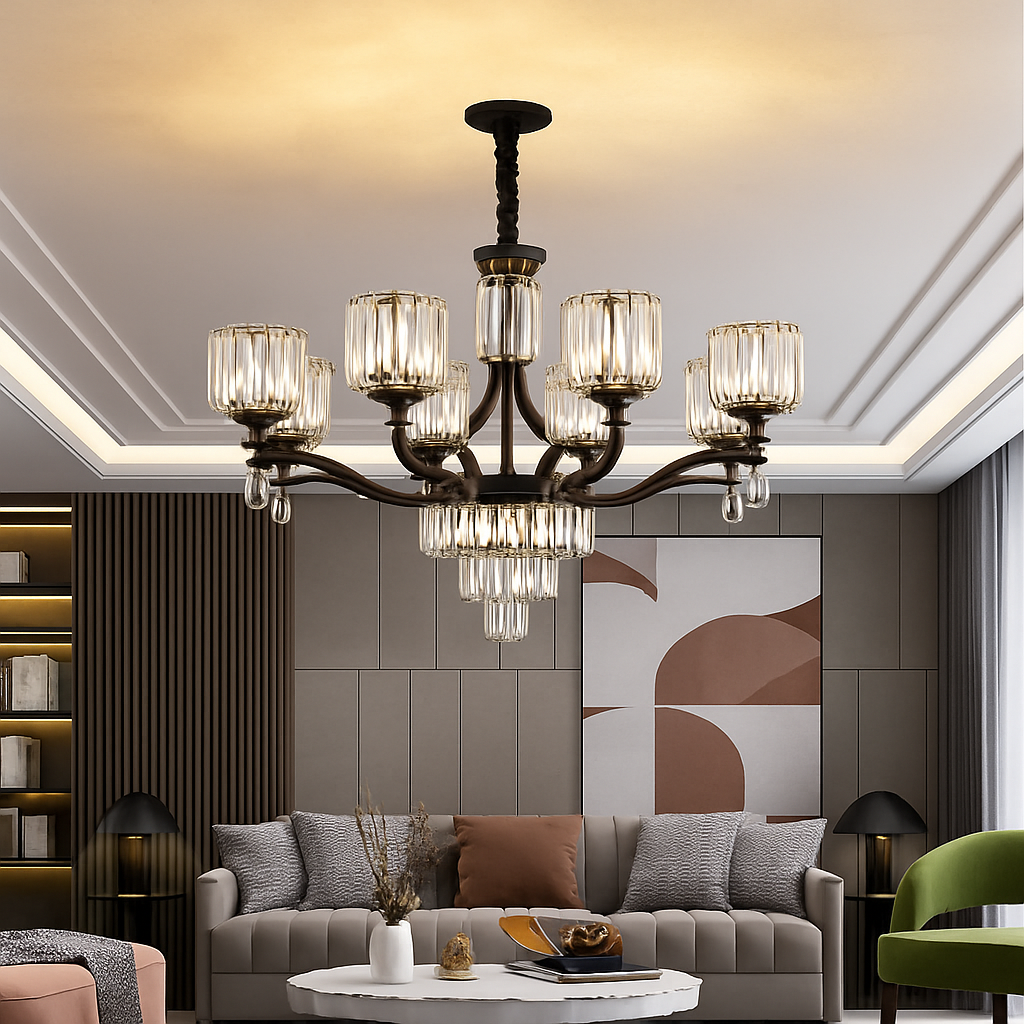lustre en cristal moderne pour éclairage intérieur élégant