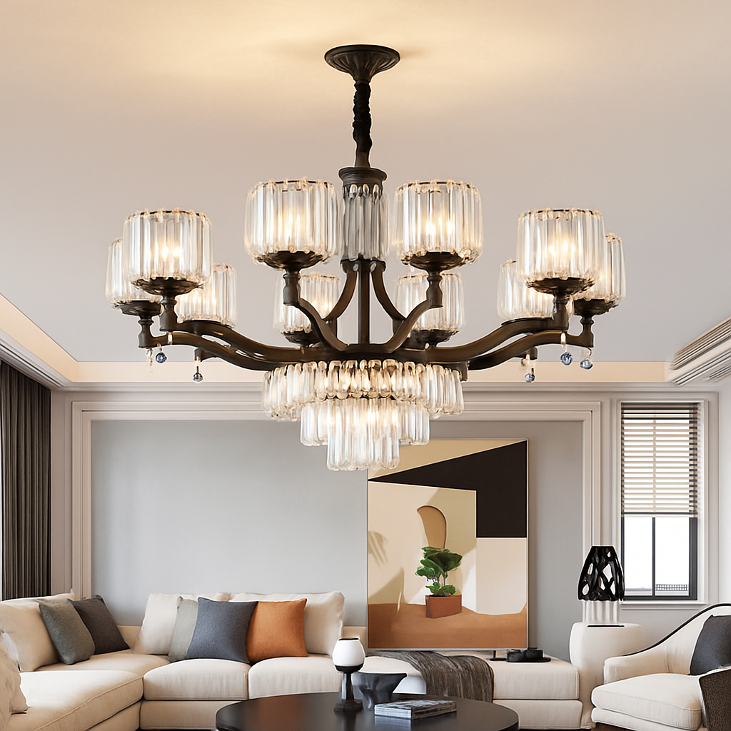 lustre en cristal moderne pour éclairage intérieur élégant