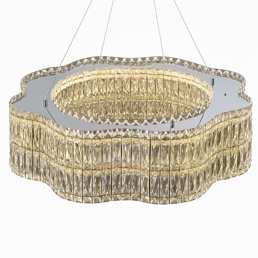 lustre en cristal moderne pour éclairage intérieur élégant