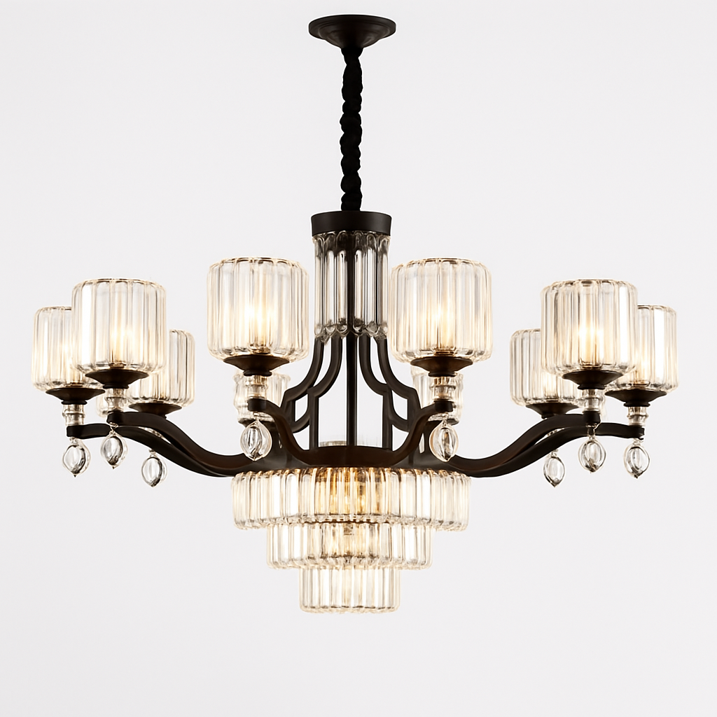 lustre en cristal moderne pour éclairage intérieur élégant