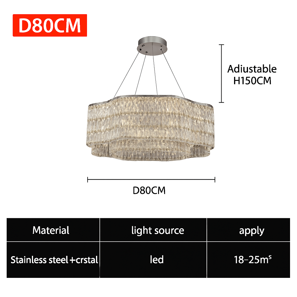 lustre en cristal moderne pour éclairage intérieur élégant