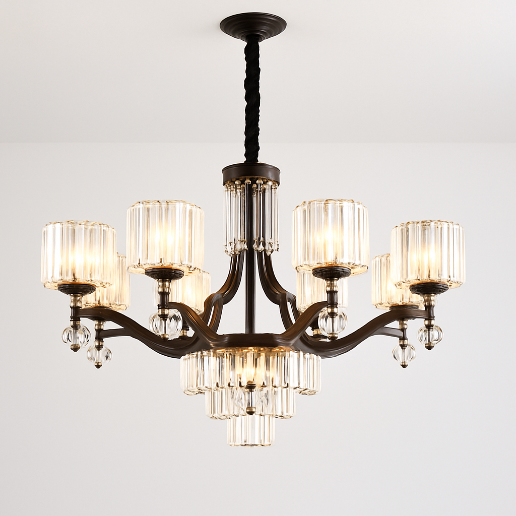 lustre en cristal moderne pour éclairage intérieur élégant