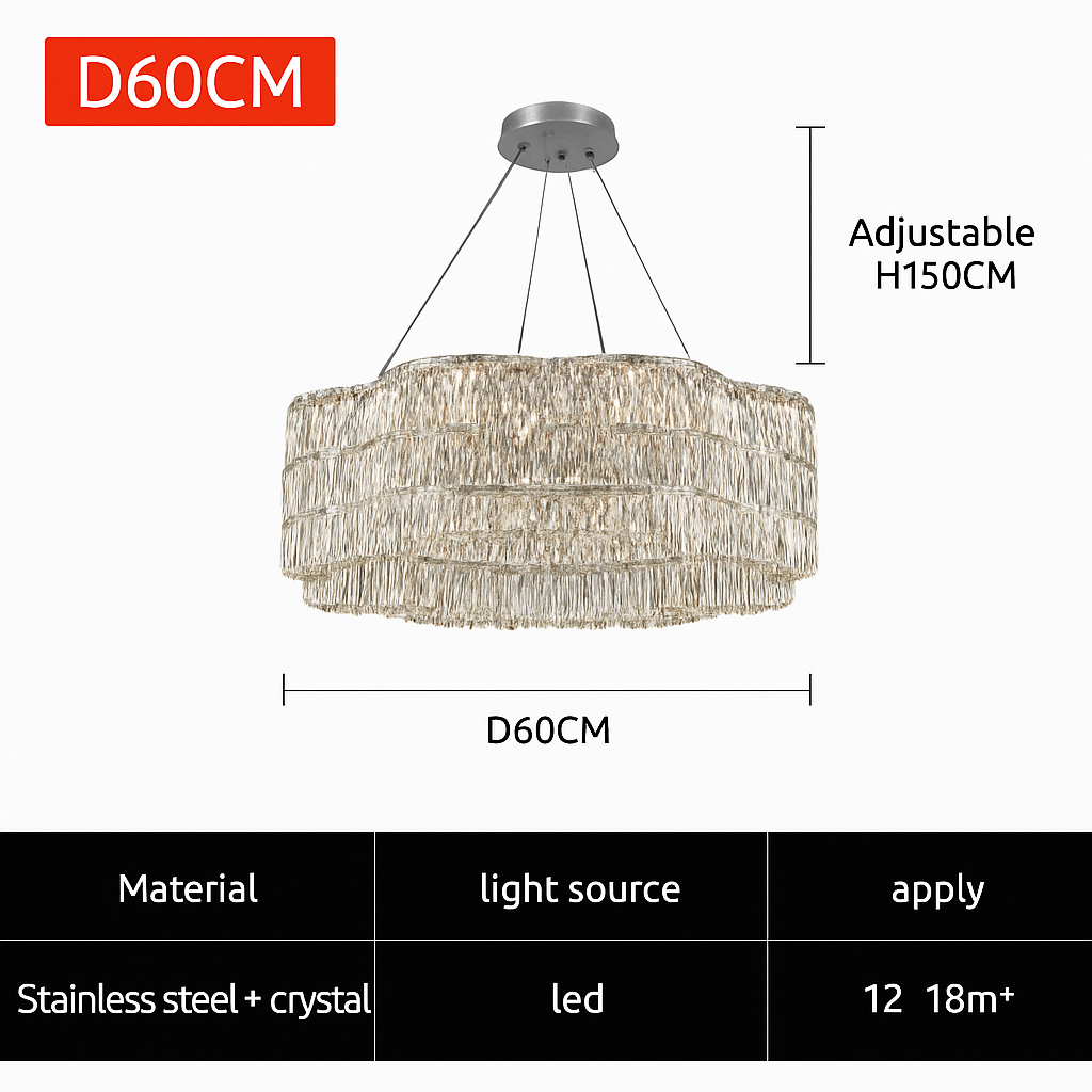 lustre en cristal moderne pour éclairage intérieur élégant