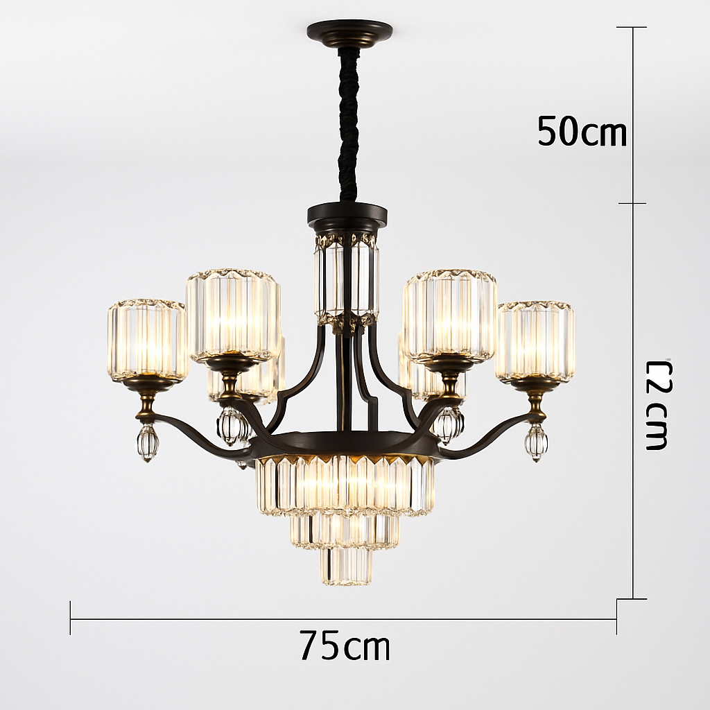 lustre en cristal moderne pour éclairage intérieur élégant