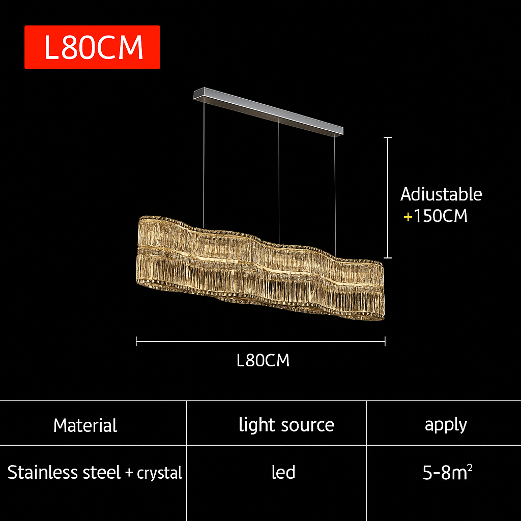 lustre en cristal moderne pour éclairage intérieur élégant