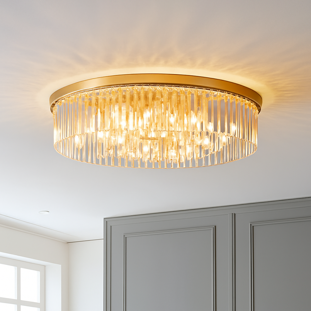 lustre en cristal moderne pour décoration contemporaine de luxe