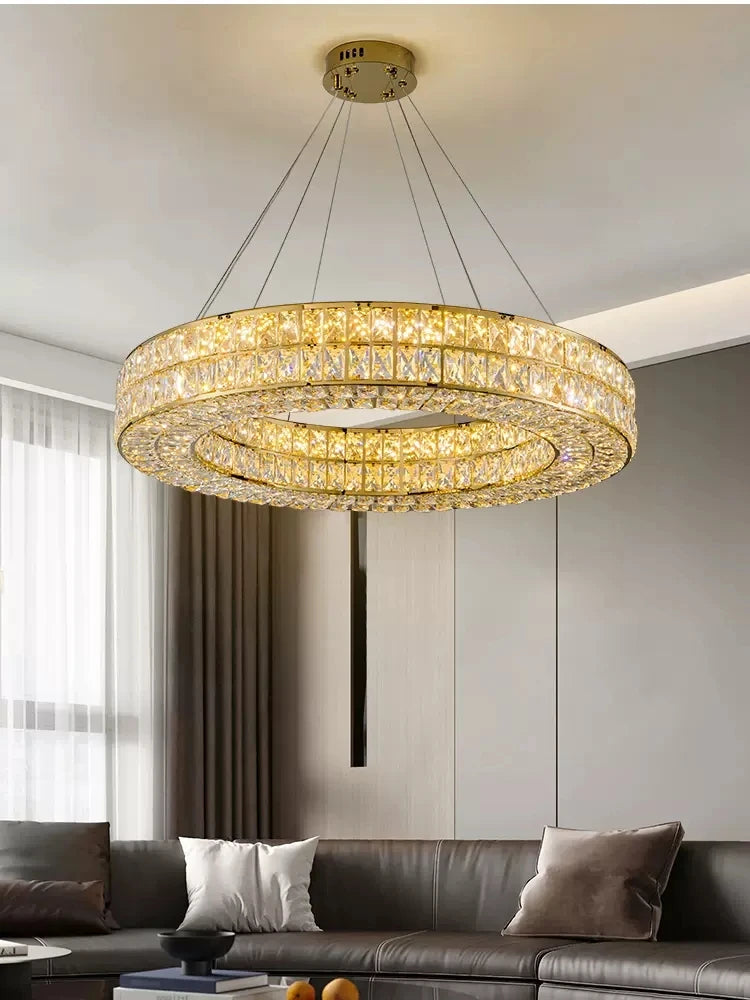 lustre en cristal moderne pour décoration intérieure de luxe