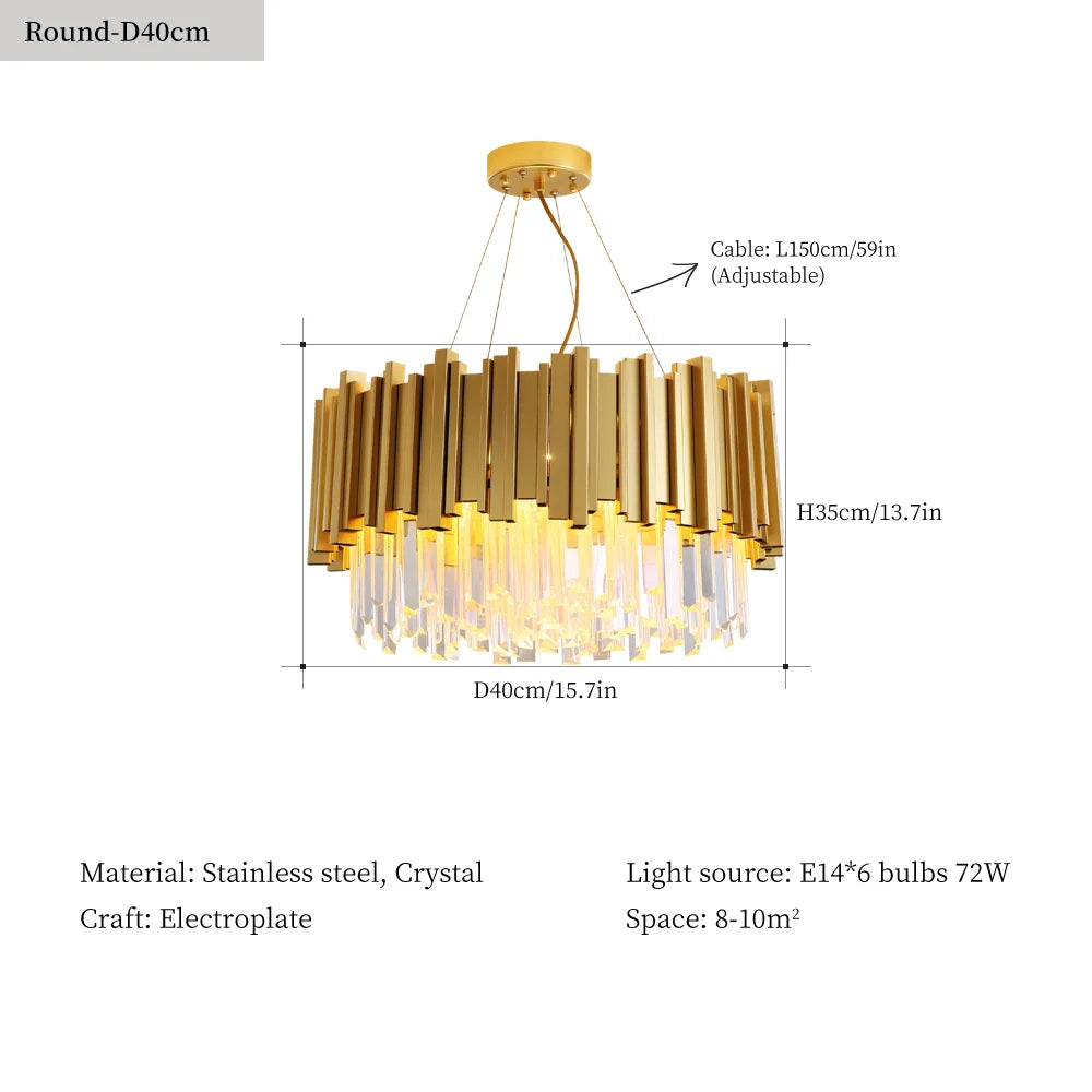 lustre en cristal moderne pour décoration intérieure élégante
