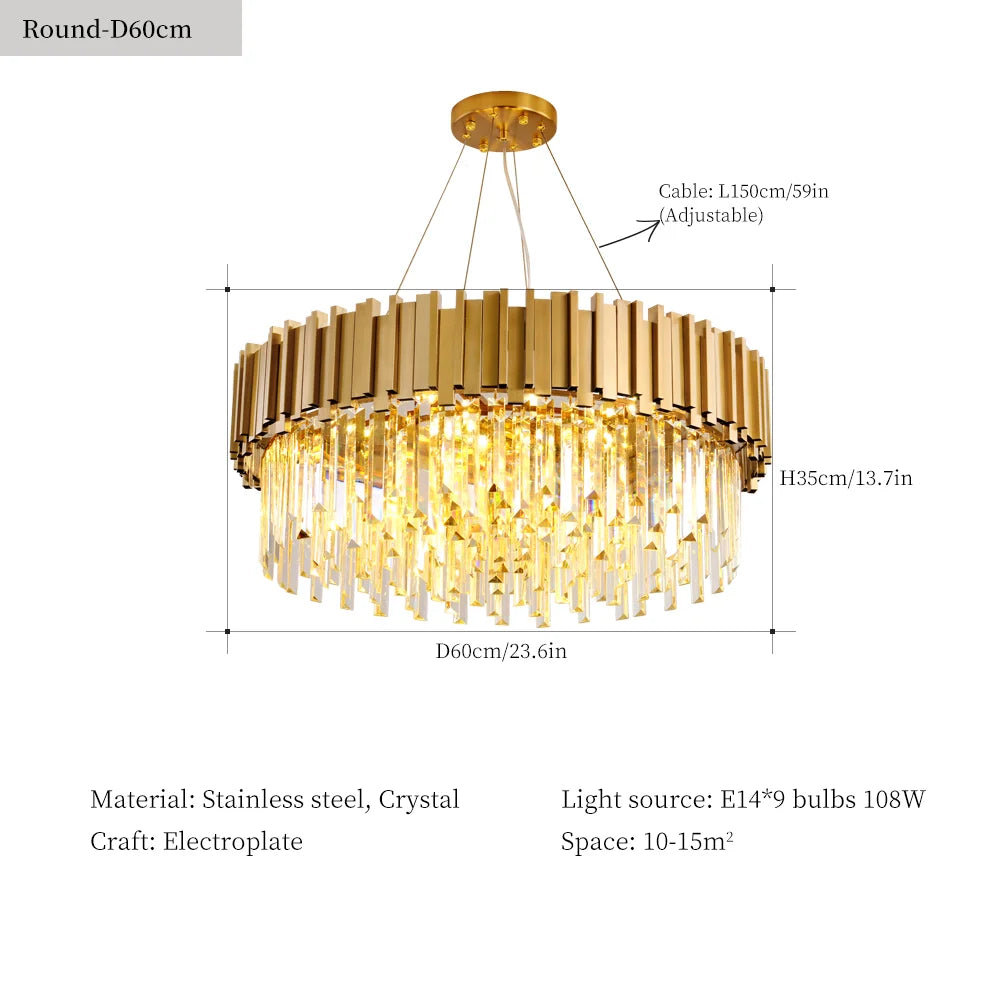lustre en cristal moderne pour décoration intérieure élégante