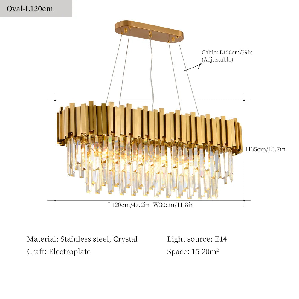 lustre en cristal moderne pour décoration intérieure élégante
