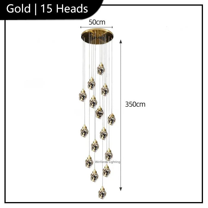 lustre en cristal moderne winfordo pour hall d'exposition