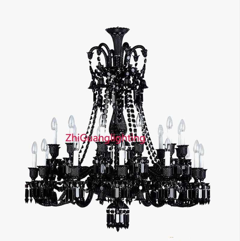 lustre en cristal noir pour un éclairage luxueux et élégant