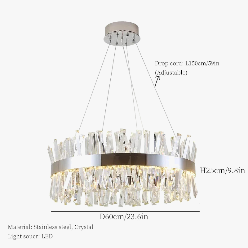 lustre en cristal nordique lumineux pour décoration moderne