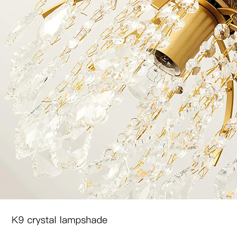 lustre en cristal nordique moderne pour décoration intérieure lumineuse