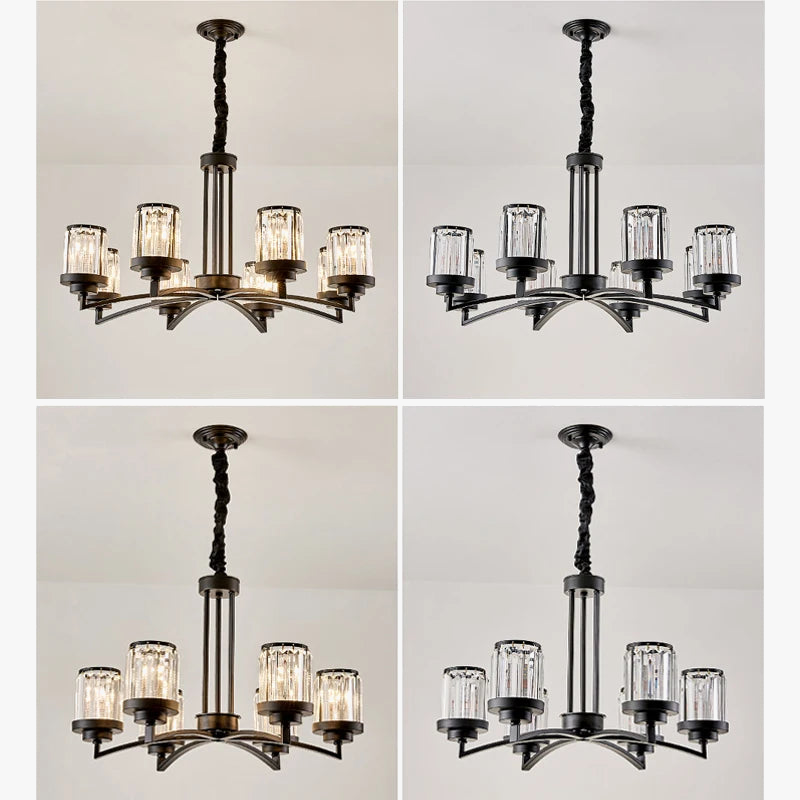lustre en cristal rétro américain design chic pour décoration intérieure
