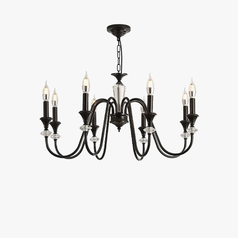 lustre en cristal rétro au design élégant pour éclairage intérieur