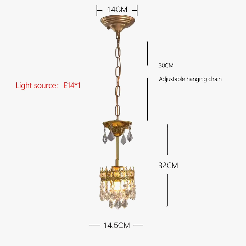 lustre en cristal rétro pour décoration intérieure élégante
