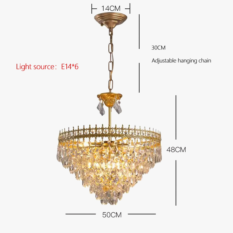 lustre en cristal rétro pour décoration intérieure élégante