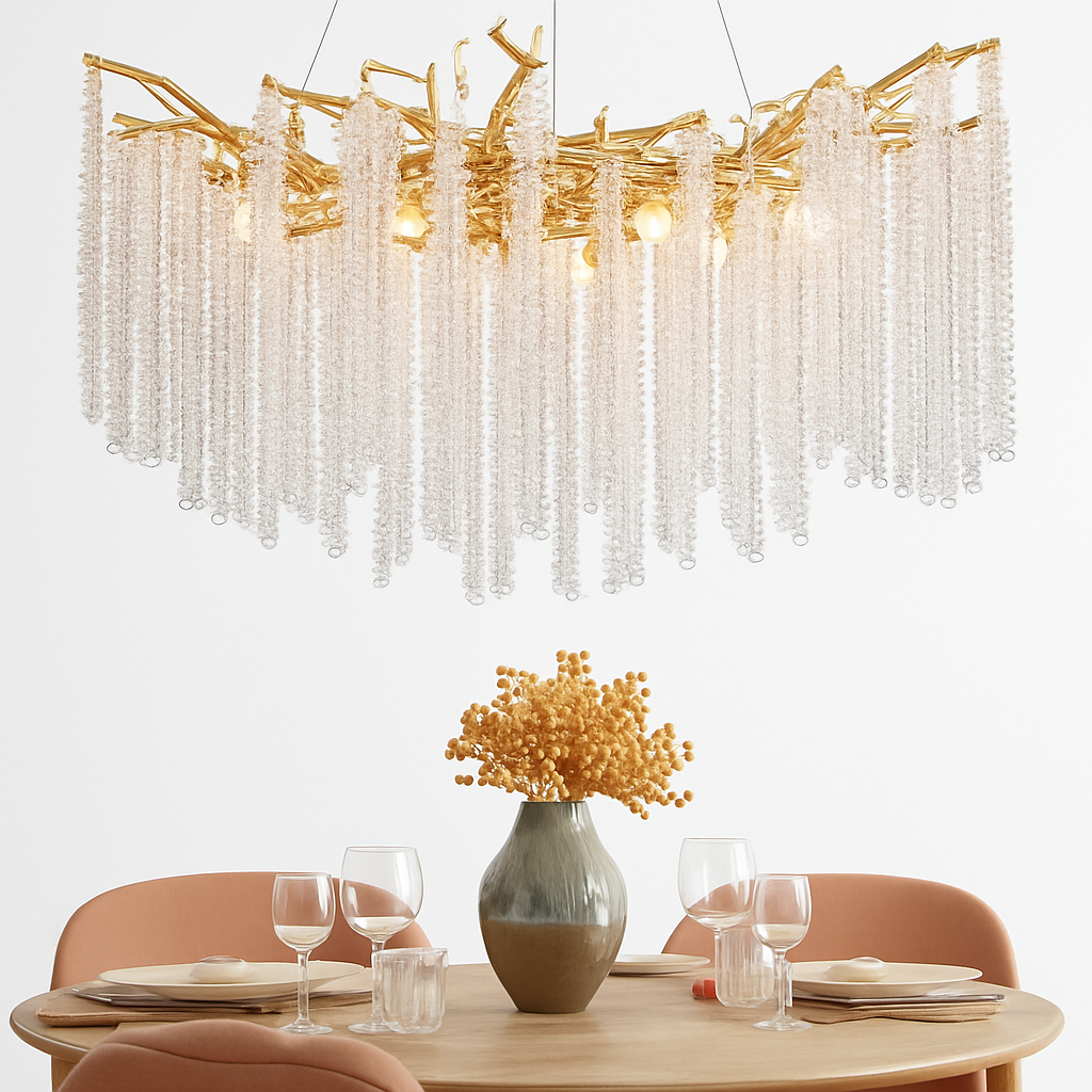 lustre en cristal rond de luxe pour intérieur élégant