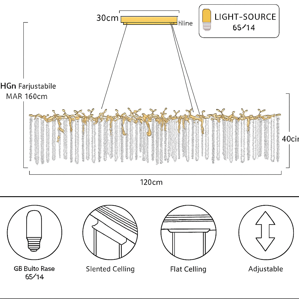 lustre en cristal rond de luxe pour intérieur élégant