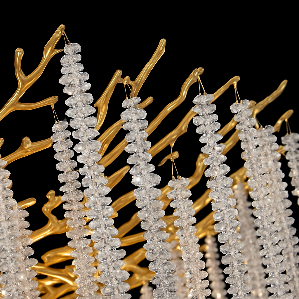 lustre en cristal rond de luxe pour intérieur élégant
